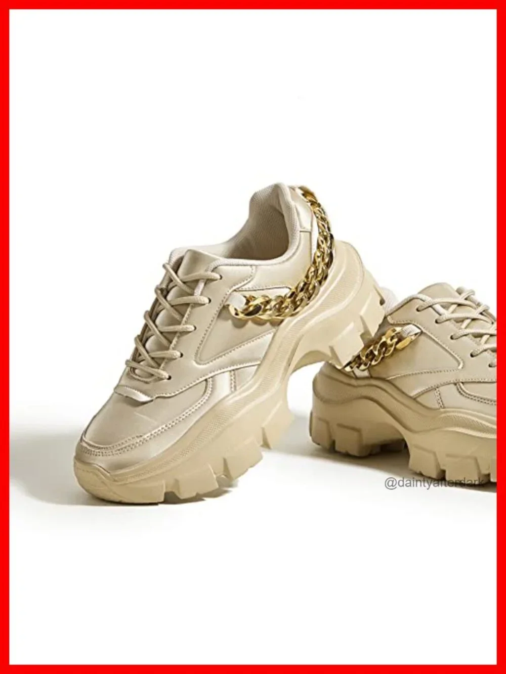 Chunky Platform Dad Sneakers Lace-Up Walking Shoes Lightweight PU